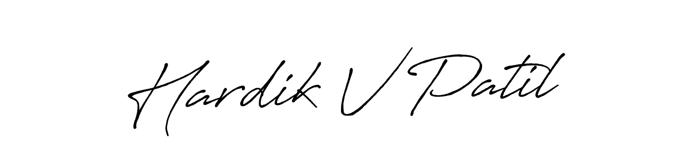 Similarly Antro_Vectra_Bolder is the best handwritten signature design. Signature creator online .You can use it as an online autograph creator for name Hardik V Patil. Hardik V Patil signature style 7 images and pictures png