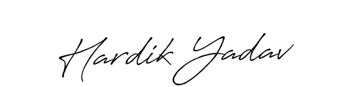 Create a beautiful signature design for name Hardik Yadav. With this signature (Antro_Vectra_Bolder) fonts, you can make a handwritten signature for free. Hardik Yadav signature style 7 images and pictures png