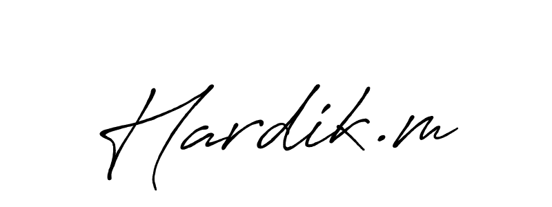 Use a signature maker to create a handwritten signature online. With this signature software, you can design (Antro_Vectra_Bolder) your own signature for name Hardik.m. Hardik.m signature style 7 images and pictures png