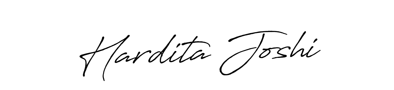 How to make Hardita Joshi name signature. Use Antro_Vectra_Bolder style for creating short signs online. This is the latest handwritten sign. Hardita Joshi signature style 7 images and pictures png