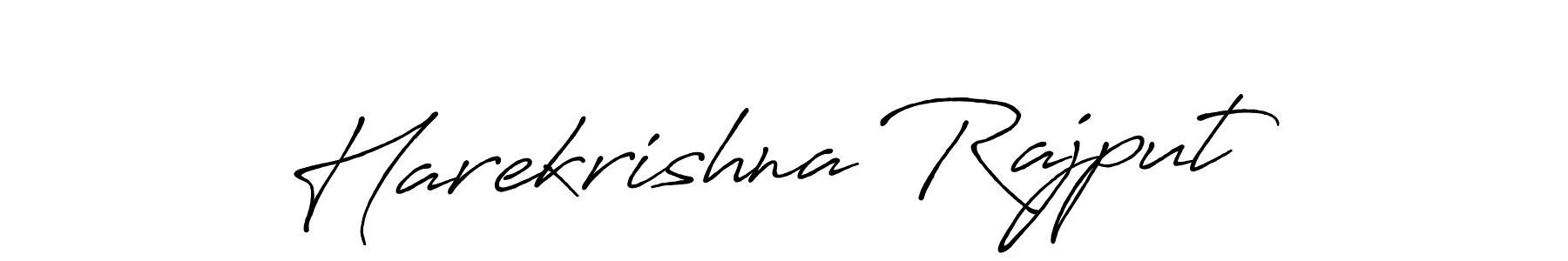 Make a beautiful signature design for name Harekrishna Rajput. With this signature (Antro_Vectra_Bolder) style, you can create a handwritten signature for free. Harekrishna Rajput signature style 7 images and pictures png