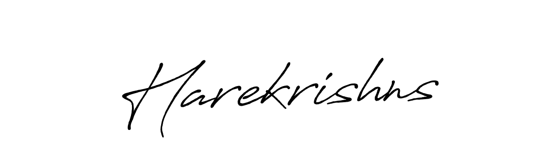 Create a beautiful signature design for name Harekrishns. With this signature (Antro_Vectra_Bolder) fonts, you can make a handwritten signature for free. Harekrishns signature style 7 images and pictures png