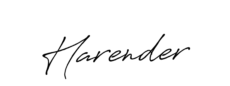 Use a signature maker to create a handwritten signature online. With this signature software, you can design (Antro_Vectra_Bolder) your own signature for name Harender. Harender signature style 7 images and pictures png