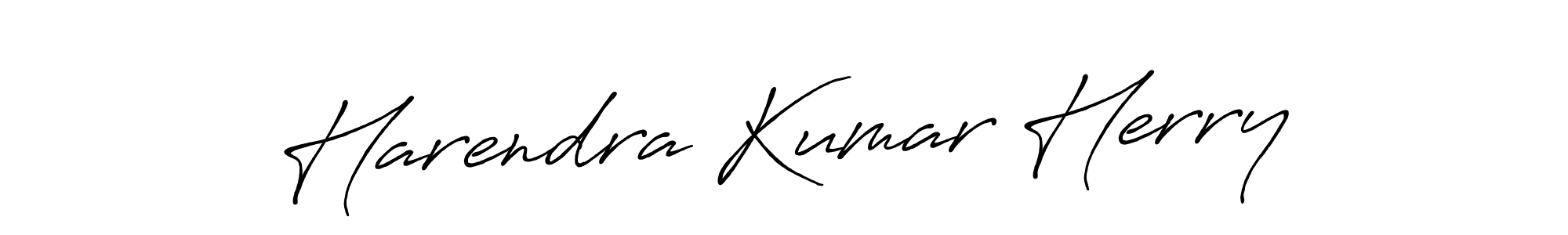 Create a beautiful signature design for name Harendra Kumar Herry. With this signature (Antro_Vectra_Bolder) fonts, you can make a handwritten signature for free. Harendra Kumar Herry signature style 7 images and pictures png