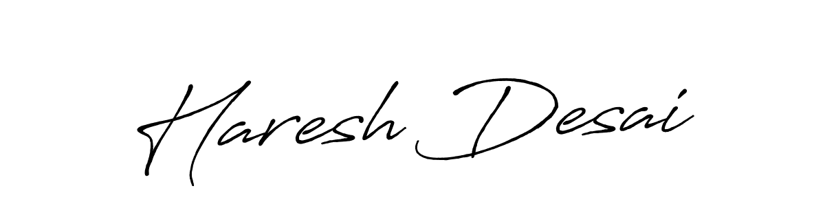 Use a signature maker to create a handwritten signature online. With this signature software, you can design (Antro_Vectra_Bolder) your own signature for name Haresh Desai. Haresh Desai signature style 7 images and pictures png