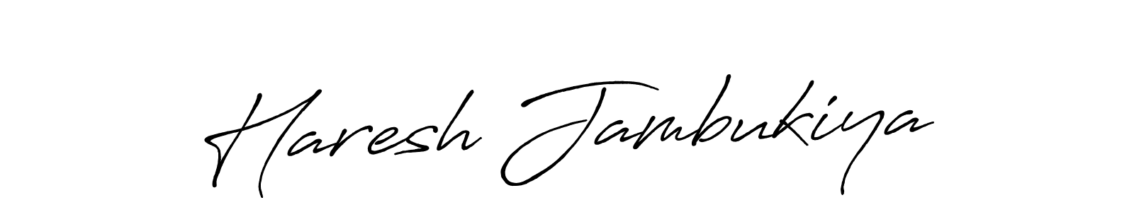 Design your own signature with our free online signature maker. With this signature software, you can create a handwritten (Antro_Vectra_Bolder) signature for name Haresh Jambukiya. Haresh Jambukiya signature style 7 images and pictures png