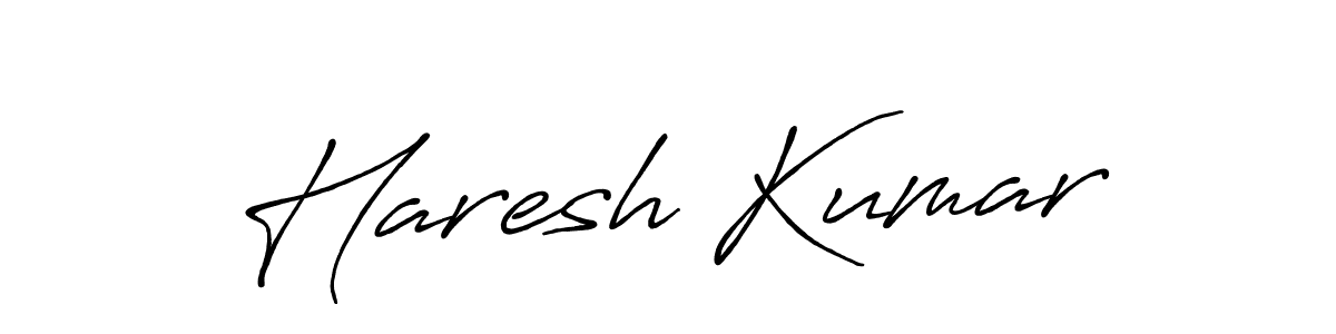 How to make Haresh Kumar name signature. Use Antro_Vectra_Bolder style for creating short signs online. This is the latest handwritten sign. Haresh Kumar signature style 7 images and pictures png