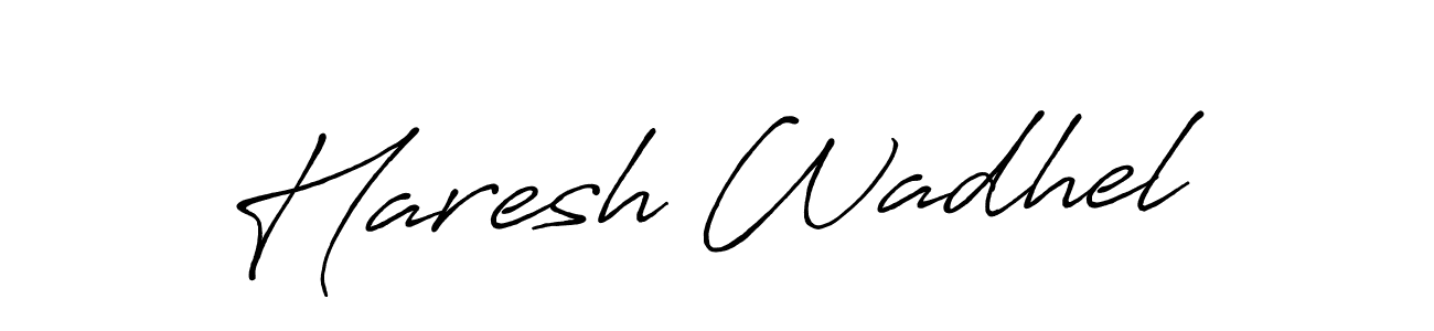 Use a signature maker to create a handwritten signature online. With this signature software, you can design (Antro_Vectra_Bolder) your own signature for name Haresh Wadhel. Haresh Wadhel signature style 7 images and pictures png
