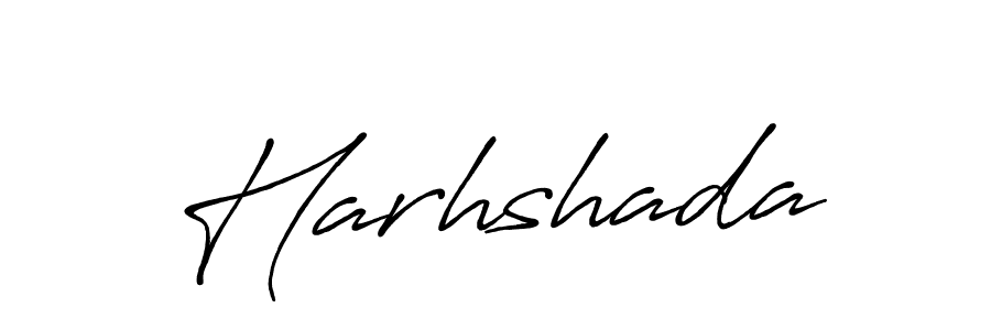 Use a signature maker to create a handwritten signature online. With this signature software, you can design (Antro_Vectra_Bolder) your own signature for name Harhshada. Harhshada signature style 7 images and pictures png