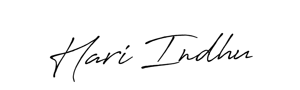 Make a beautiful signature design for name Hari Indhu. With this signature (Antro_Vectra_Bolder) style, you can create a handwritten signature for free. Hari Indhu signature style 7 images and pictures png