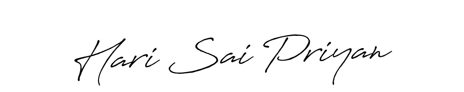 Use a signature maker to create a handwritten signature online. With this signature software, you can design (Antro_Vectra_Bolder) your own signature for name Hari Sai Priyan. Hari Sai Priyan signature style 7 images and pictures png