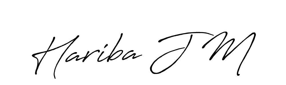 Also You can easily find your signature by using the search form. We will create Hariba J M name handwritten signature images for you free of cost using Antro_Vectra_Bolder sign style. Hariba J M signature style 7 images and pictures png