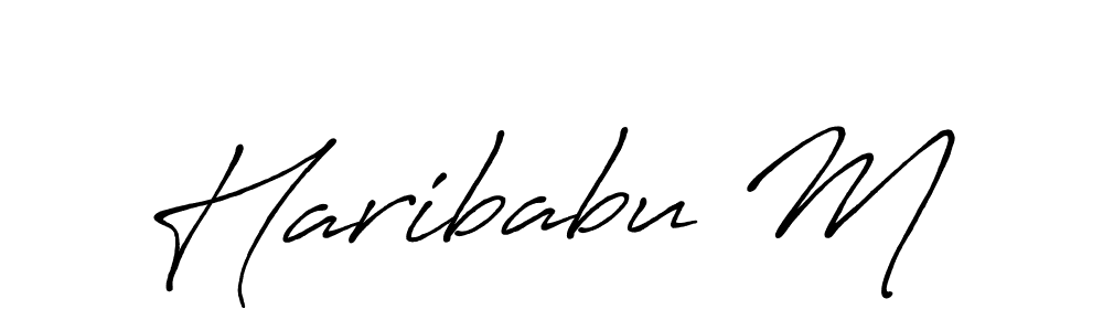 Make a beautiful signature design for name Haribabu M. With this signature (Antro_Vectra_Bolder) style, you can create a handwritten signature for free. Haribabu M signature style 7 images and pictures png