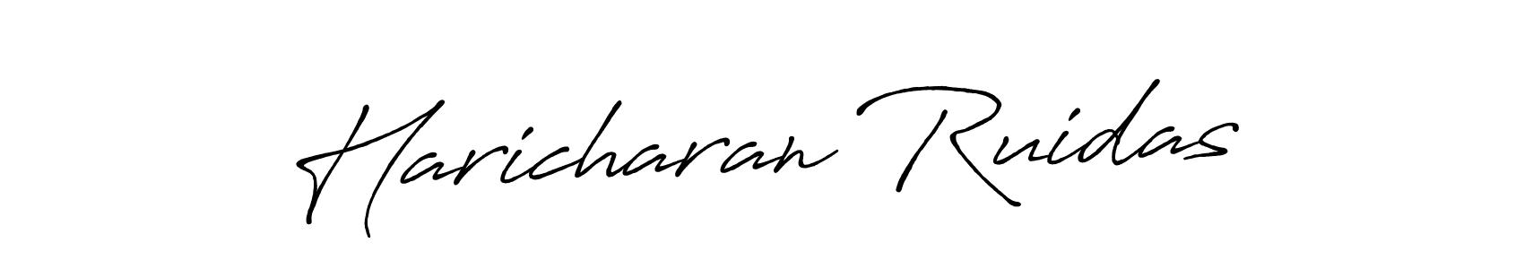 How to make Haricharan Ruidas name signature. Use Antro_Vectra_Bolder style for creating short signs online. This is the latest handwritten sign. Haricharan Ruidas signature style 7 images and pictures png