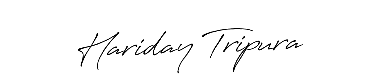 How to make Hariday Tripura name signature. Use Antro_Vectra_Bolder style for creating short signs online. This is the latest handwritten sign. Hariday Tripura signature style 7 images and pictures png
