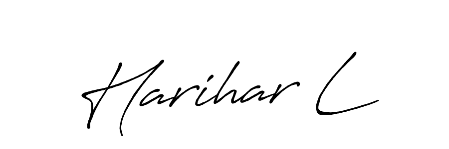 Use a signature maker to create a handwritten signature online. With this signature software, you can design (Antro_Vectra_Bolder) your own signature for name Harihar L. Harihar L signature style 7 images and pictures png