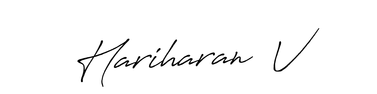 Similarly Antro_Vectra_Bolder is the best handwritten signature design. Signature creator online .You can use it as an online autograph creator for name Hariharan  V. Hariharan  V signature style 7 images and pictures png