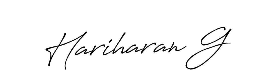 Make a beautiful signature design for name Hariharan G. With this signature (Antro_Vectra_Bolder) style, you can create a handwritten signature for free. Hariharan G signature style 7 images and pictures png