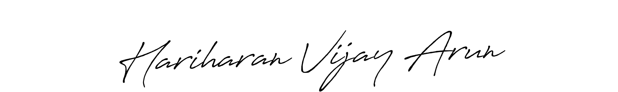 Use a signature maker to create a handwritten signature online. With this signature software, you can design (Antro_Vectra_Bolder) your own signature for name Hariharan Vijay Arun. Hariharan Vijay Arun signature style 7 images and pictures png
