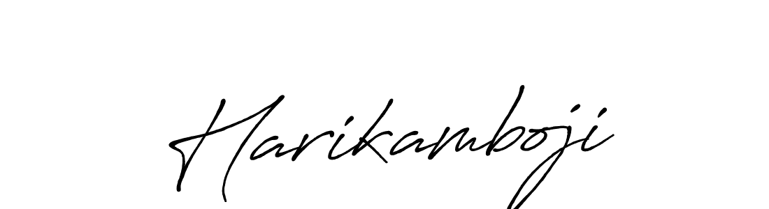 Use a signature maker to create a handwritten signature online. With this signature software, you can design (Antro_Vectra_Bolder) your own signature for name Harikamboji. Harikamboji signature style 7 images and pictures png