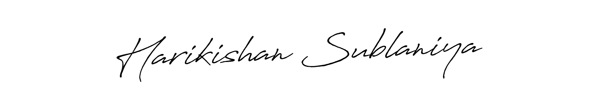 You can use this online signature creator to create a handwritten signature for the name Harikishan Sublaniya. This is the best online autograph maker. Harikishan Sublaniya signature style 7 images and pictures png