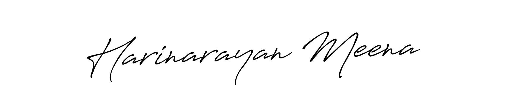 Make a beautiful signature design for name Harinarayan Meena. With this signature (Antro_Vectra_Bolder) style, you can create a handwritten signature for free. Harinarayan Meena signature style 7 images and pictures png