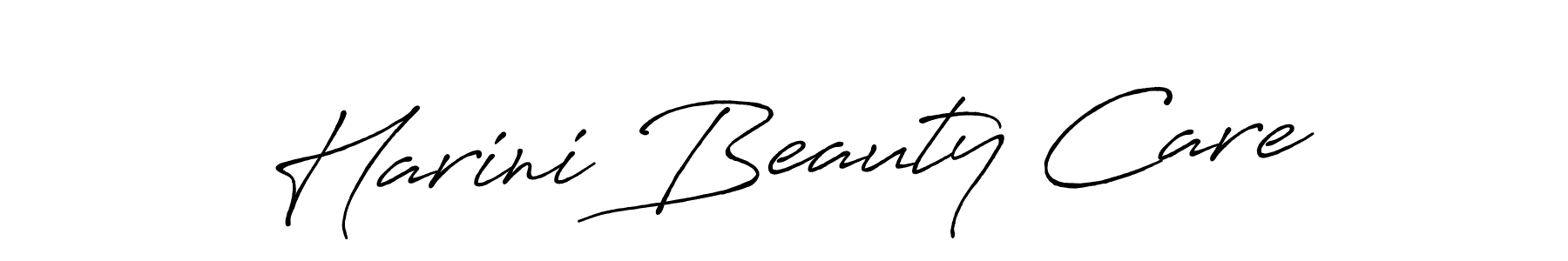 Make a beautiful signature design for name Harini Beauty Care. With this signature (Antro_Vectra_Bolder) style, you can create a handwritten signature for free. Harini Beauty Care signature style 7 images and pictures png
