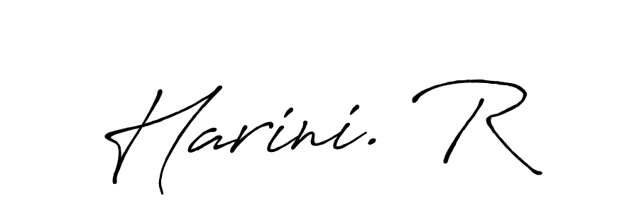 The best way (Antro_Vectra_Bolder) to make a short signature is to pick only two or three words in your name. The name Harini. R include a total of six letters. For converting this name. Harini. R signature style 7 images and pictures png