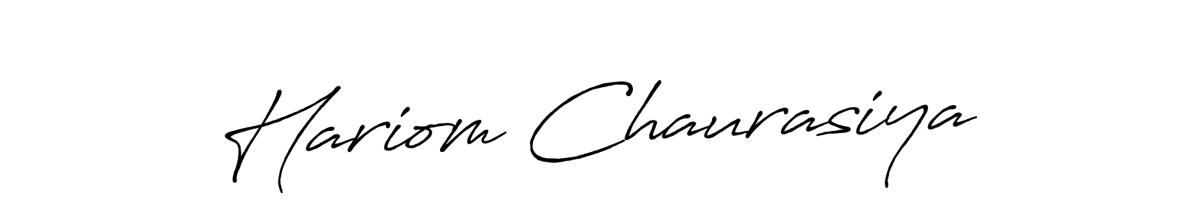 Design your own signature with our free online signature maker. With this signature software, you can create a handwritten (Antro_Vectra_Bolder) signature for name Hariom Chaurasiya. Hariom Chaurasiya signature style 7 images and pictures png