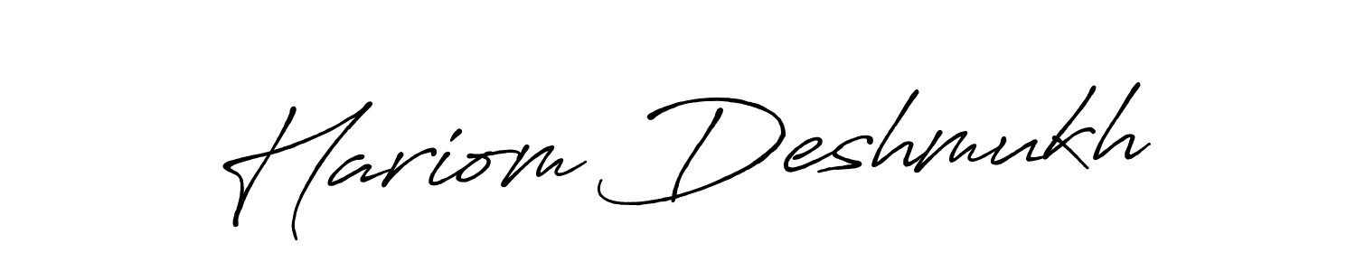 The best way (Antro_Vectra_Bolder) to make a short signature is to pick only two or three words in your name. The name Hariom Deshmukh include a total of six letters. For converting this name. Hariom Deshmukh signature style 7 images and pictures png