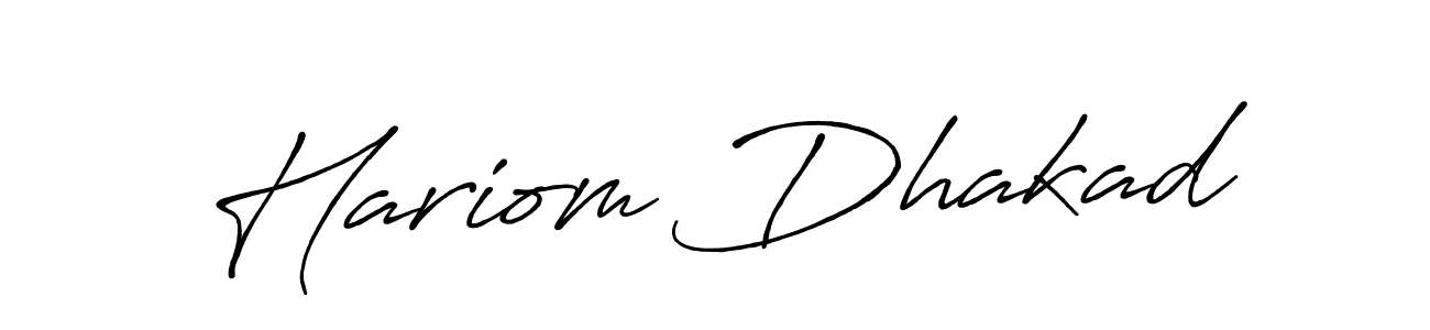 Make a beautiful signature design for name Hariom Dhakad. With this signature (Antro_Vectra_Bolder) style, you can create a handwritten signature for free. Hariom Dhakad signature style 7 images and pictures png