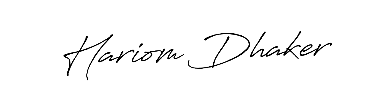Hariom Dhaker stylish signature style. Best Handwritten Sign (Antro_Vectra_Bolder) for my name. Handwritten Signature Collection Ideas for my name Hariom Dhaker. Hariom Dhaker signature style 7 images and pictures png