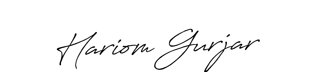 Hariom Gurjar stylish signature style. Best Handwritten Sign (Antro_Vectra_Bolder) for my name. Handwritten Signature Collection Ideas for my name Hariom Gurjar. Hariom Gurjar signature style 7 images and pictures png