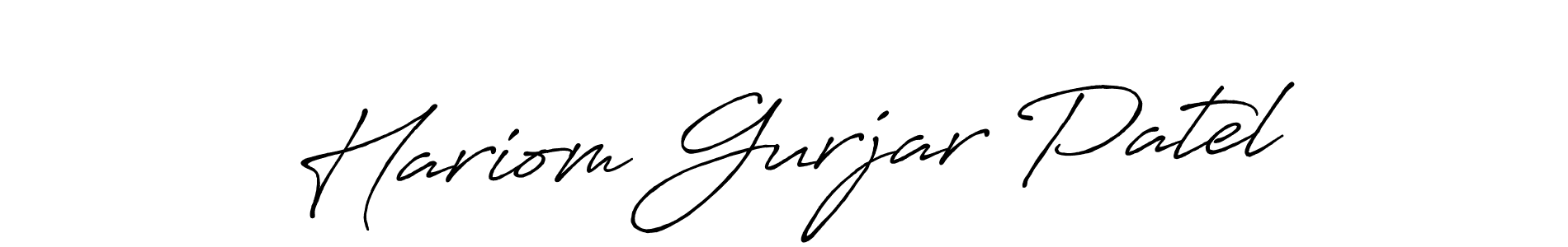 Also You can easily find your signature by using the search form. We will create Hariom Gurjar Patel name handwritten signature images for you free of cost using Antro_Vectra_Bolder sign style. Hariom Gurjar Patel signature style 7 images and pictures png