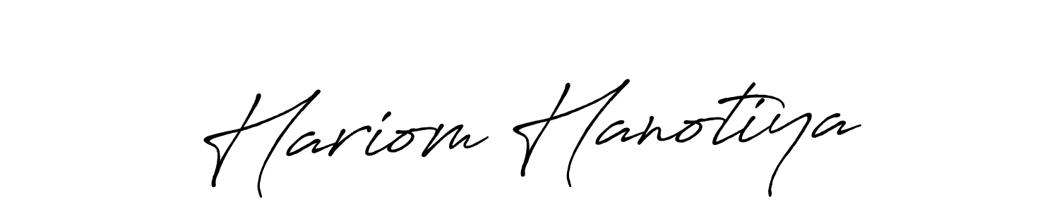 Create a beautiful signature design for name Hariom Hanotiya. With this signature (Antro_Vectra_Bolder) fonts, you can make a handwritten signature for free. Hariom Hanotiya signature style 7 images and pictures png