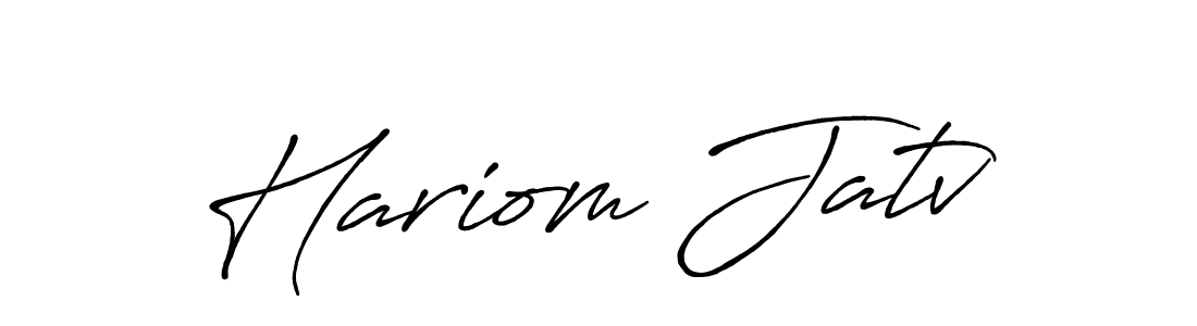 Also You can easily find your signature by using the search form. We will create Hariom Jatv name handwritten signature images for you free of cost using Antro_Vectra_Bolder sign style. Hariom Jatv signature style 7 images and pictures png