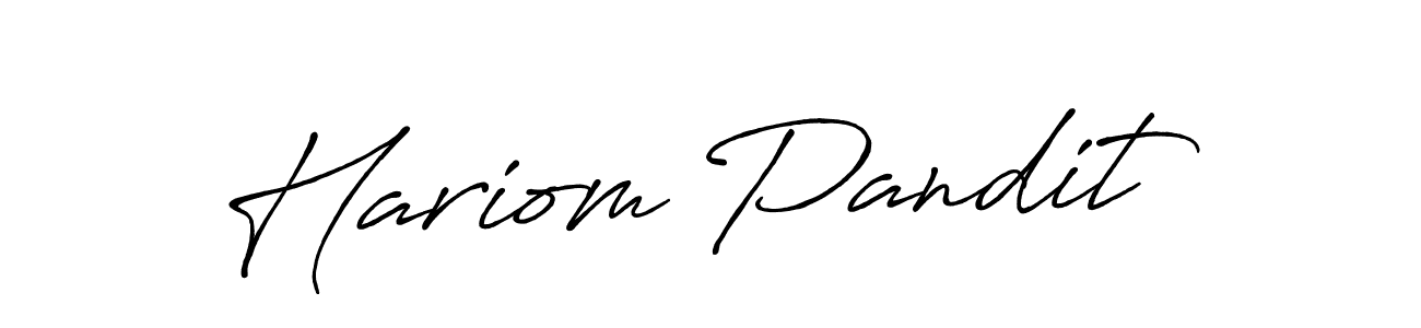 How to make Hariom Pandit name signature. Use Antro_Vectra_Bolder style for creating short signs online. This is the latest handwritten sign. Hariom Pandit signature style 7 images and pictures png