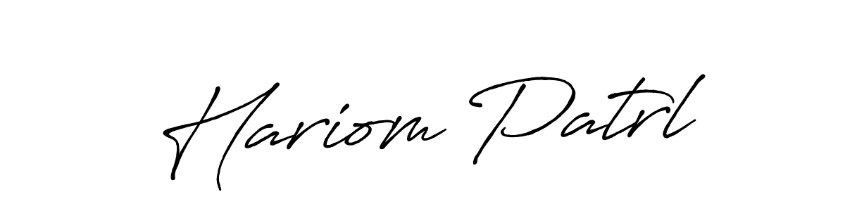 if you are searching for the best signature style for your name Hariom Patrl. so please give up your signature search. here we have designed multiple signature styles  using Antro_Vectra_Bolder. Hariom Patrl signature style 7 images and pictures png