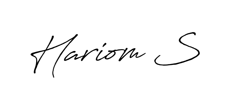 It looks lik you need a new signature style for name Hariom S. Design unique handwritten (Antro_Vectra_Bolder) signature with our free signature maker in just a few clicks. Hariom S signature style 7 images and pictures png