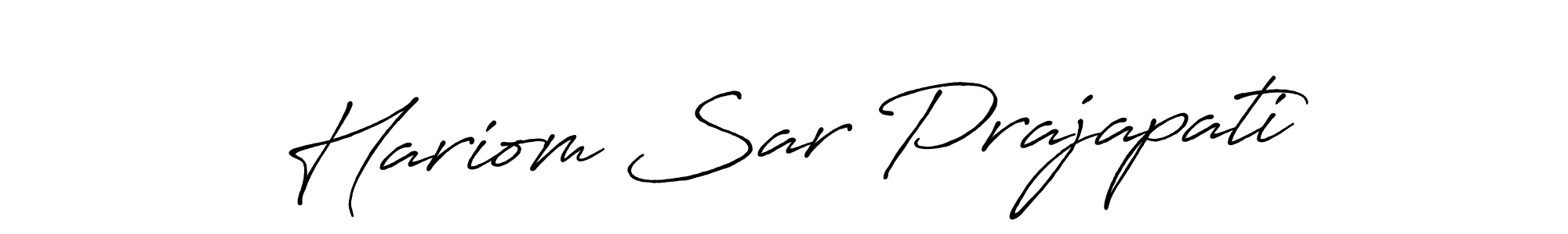 Also we have Hariom Sar Prajapati name is the best signature style. Create professional handwritten signature collection using Antro_Vectra_Bolder autograph style. Hariom Sar Prajapati signature style 7 images and pictures png