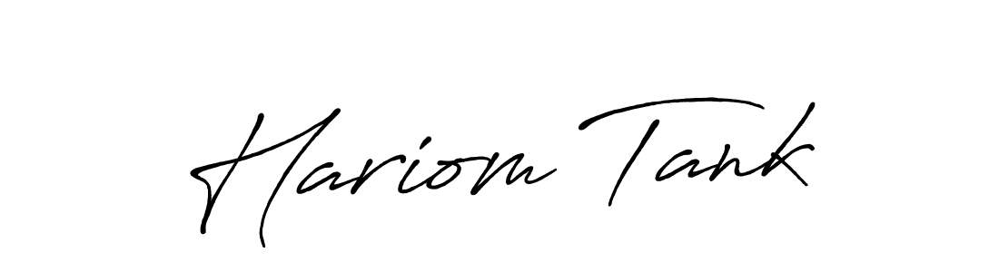 How to make Hariom Tank name signature. Use Antro_Vectra_Bolder style for creating short signs online. This is the latest handwritten sign. Hariom Tank signature style 7 images and pictures png
