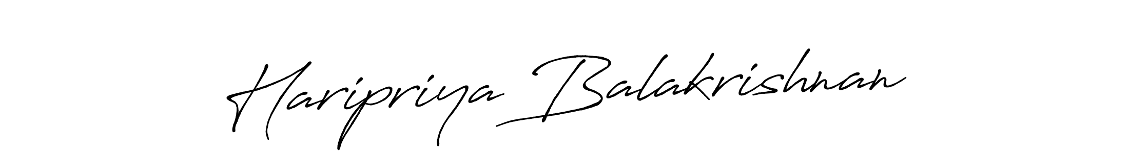 Make a beautiful signature design for name Haripriya Balakrishnan. With this signature (Antro_Vectra_Bolder) style, you can create a handwritten signature for free. Haripriya Balakrishnan signature style 7 images and pictures png