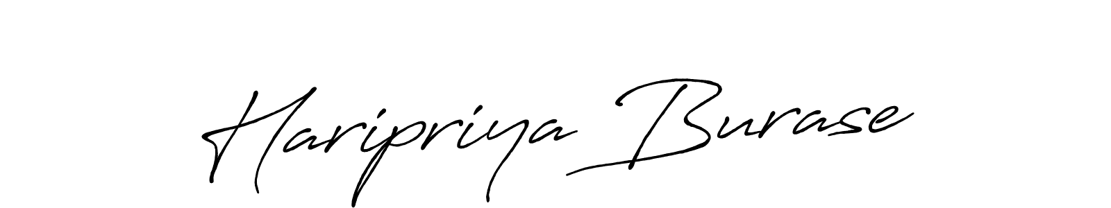 Create a beautiful signature design for name Haripriya Burase. With this signature (Antro_Vectra_Bolder) fonts, you can make a handwritten signature for free. Haripriya Burase signature style 7 images and pictures png