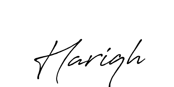 Make a beautiful signature design for name Hariqh. With this signature (Antro_Vectra_Bolder) style, you can create a handwritten signature for free. Hariqh signature style 7 images and pictures png