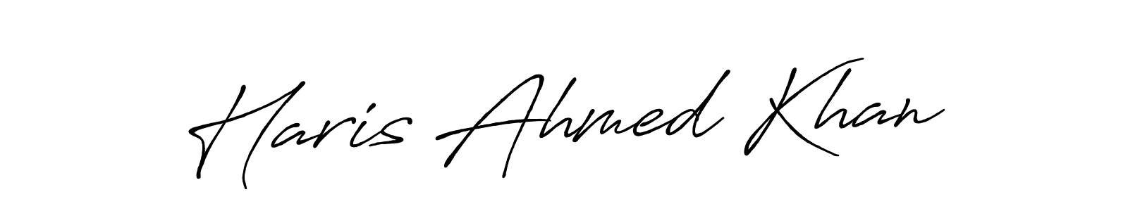 Create a beautiful signature design for name Haris Ahmed Khan. With this signature (Antro_Vectra_Bolder) fonts, you can make a handwritten signature for free. Haris Ahmed Khan signature style 7 images and pictures png