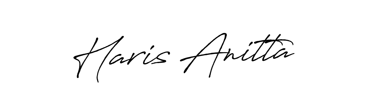 The best way (Antro_Vectra_Bolder) to make a short signature is to pick only two or three words in your name. The name Haris Anitta include a total of six letters. For converting this name. Haris Anitta signature style 7 images and pictures png