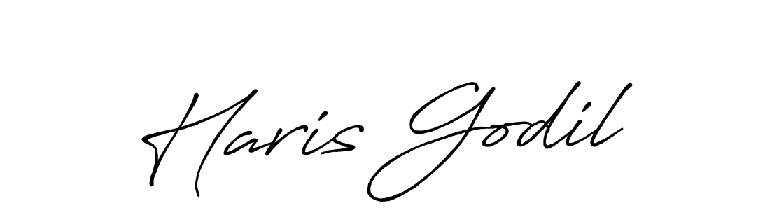 Make a beautiful signature design for name Haris Godil. With this signature (Antro_Vectra_Bolder) style, you can create a handwritten signature for free. Haris Godil signature style 7 images and pictures png