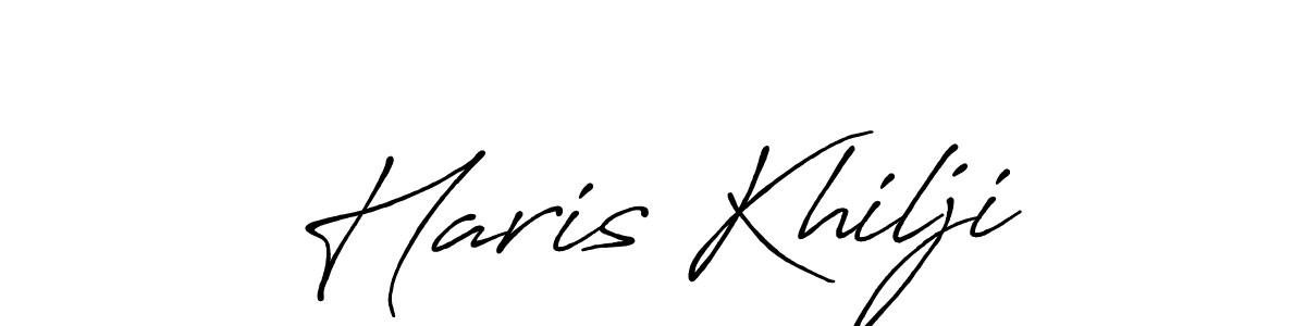 Use a signature maker to create a handwritten signature online. With this signature software, you can design (Antro_Vectra_Bolder) your own signature for name Haris Khilji. Haris Khilji signature style 7 images and pictures png