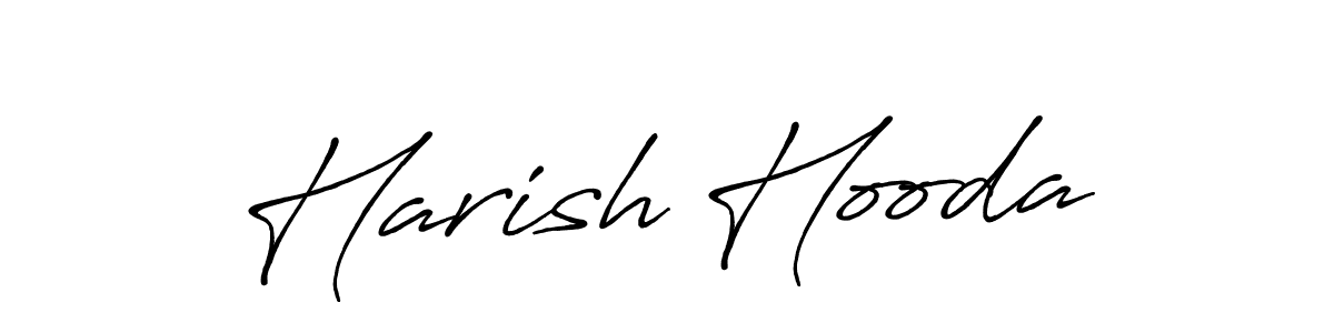 How to make Harish Hooda name signature. Use Antro_Vectra_Bolder style for creating short signs online. This is the latest handwritten sign. Harish Hooda signature style 7 images and pictures png