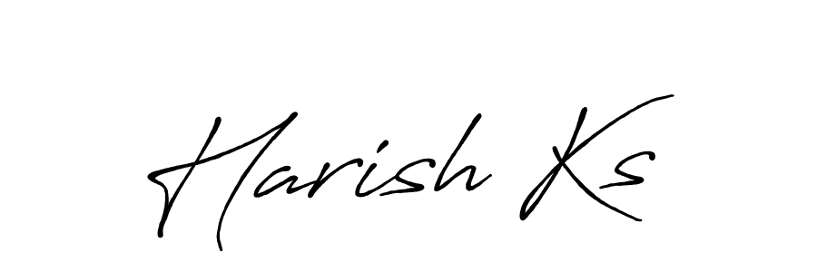 How to make Harish Ks name signature. Use Antro_Vectra_Bolder style for creating short signs online. This is the latest handwritten sign. Harish Ks signature style 7 images and pictures png